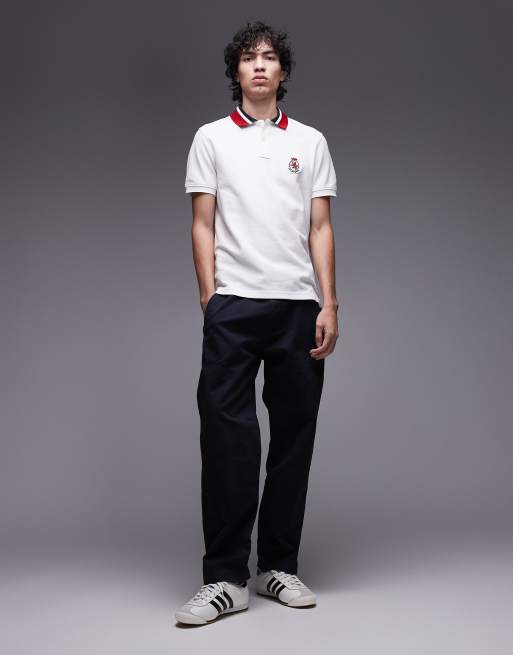 Tommy Hilfiger herringbone collar regular polo shirt in white, 2 of 5