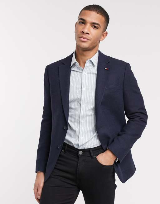 Navy blazer tommy hilfiger on sale