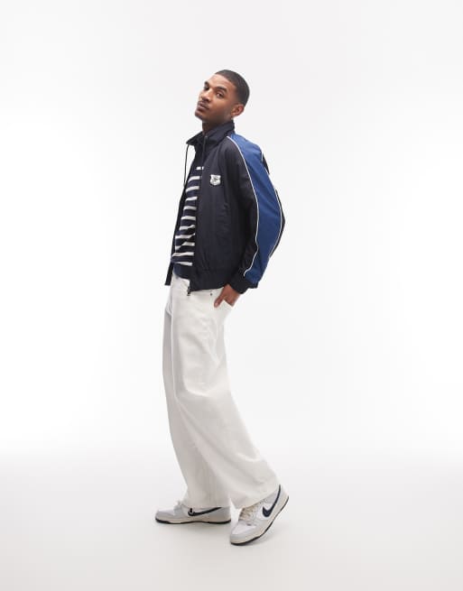 Tommy Hilfiger high collar windbreaker jacket in navy, 2 of 5