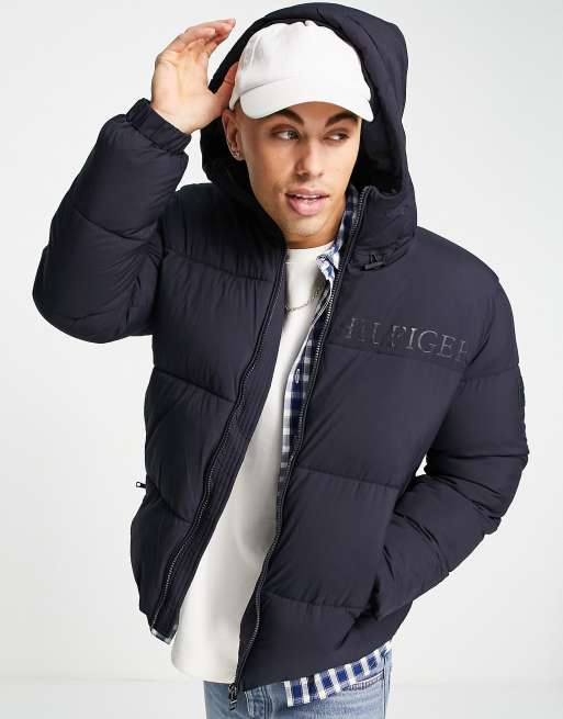 Tommy Hilfiger – High Loft – Granatowa kurtka ocieplana z kapturem, 3 z 4