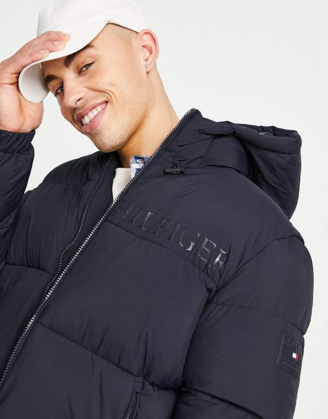 Tommy Hilfiger - high loft hooded puffer jacket in navy