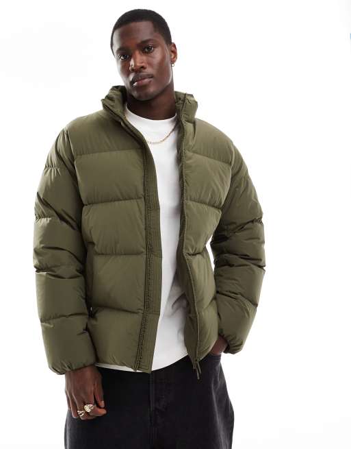 Olive green down jacket on sale