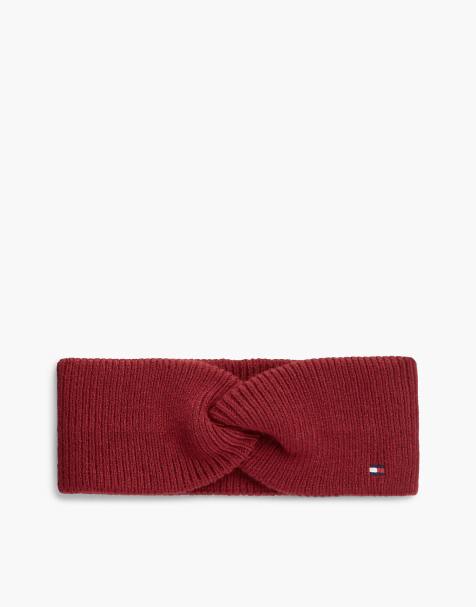 Tommy Hilfiger Hilfiger flag knit headband with wool in autumn red - view 1