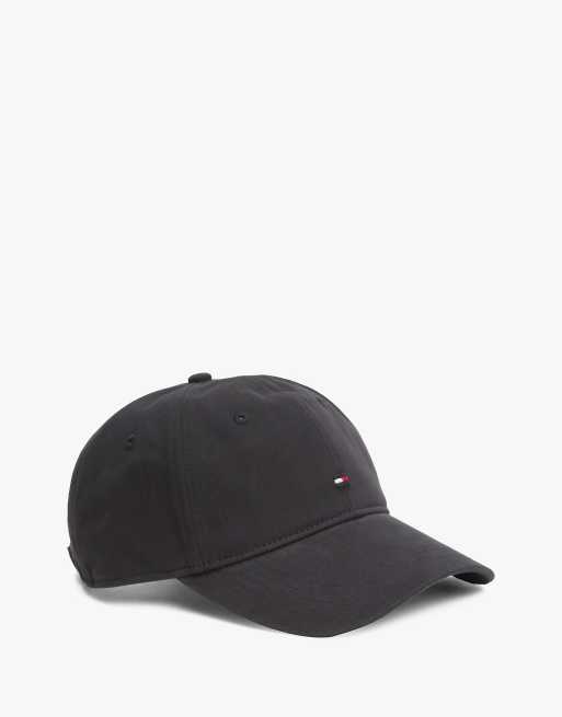 Tommy Hilfiger Hilfiger flag twill six-panel baseball cap in black