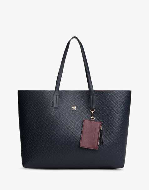 Tommy Hilfiger - Hilfiger Icon - Cabas à motif en relief - Bleu foncé - view 1