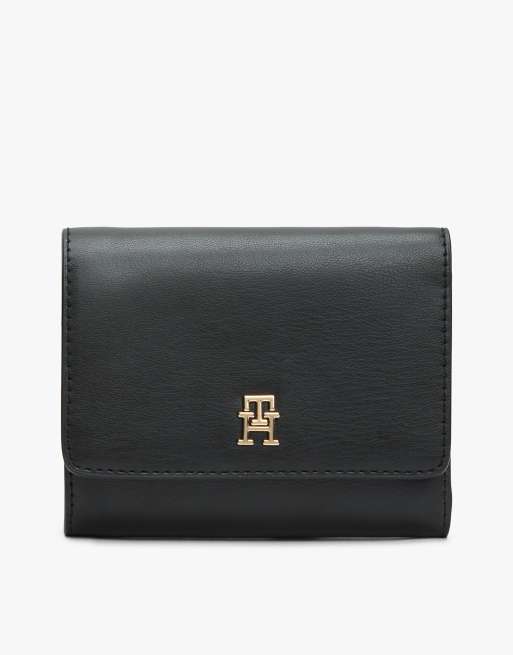 Tommy Hilfiger - Hilfiger Icon - Portefeuille à trois volets monogramme TH - Noir