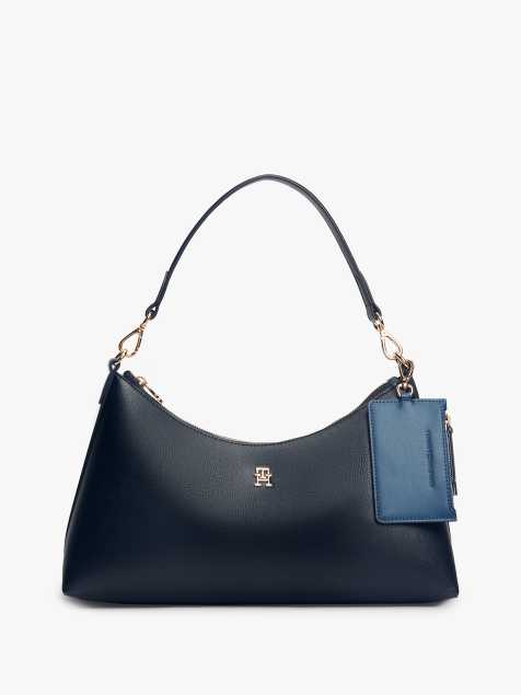 Tommy Hilfiger - Hilfiger Icon - Sac porté épaule effet grainé - Bleu foncé - view 1