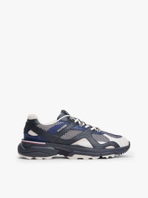  Hilfiger monotype mixed texture chunky trainers in dark blue