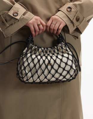 Tommy Hilfiger - Hochwertige Ledertasche in Schwarz mit Makramee-Design