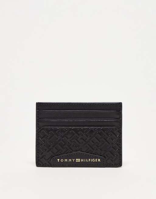 Tommy Hilfiger – Hochwertiges Kartenetui aus Leder in Schwarz