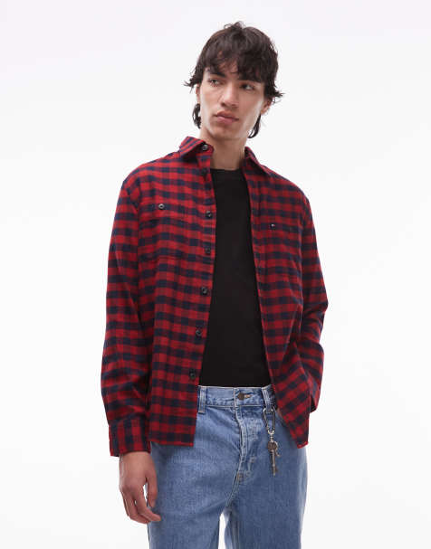 Tommy Hilfiger holiday check shirt in red - view 1