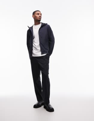 Tommy Hilfiger Hooded Rain Jacket In Navy