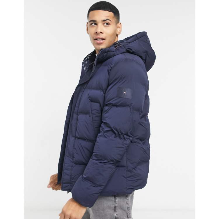 Tommy Hilfiger hooded stretch bomber jacket in navy