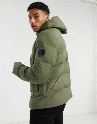 green tommy hilfiger puffer jacket