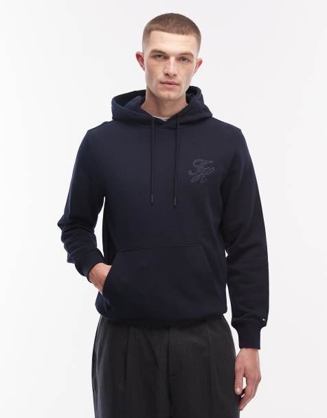Tommy Hilfiger - Hoodie met geschreven monogram in marineblauw - view 1