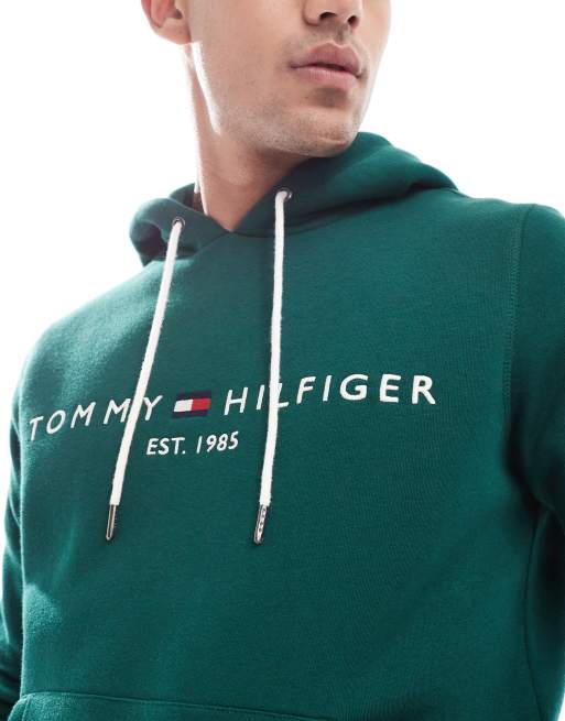 Tommy Hilfiger - Hoodie met logo in donkergroen, 2 van 4