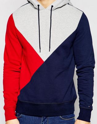 tommy hilfiger hoodie red white blue