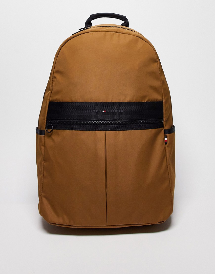 tommy hilfiger horizon backpack in tan-brown