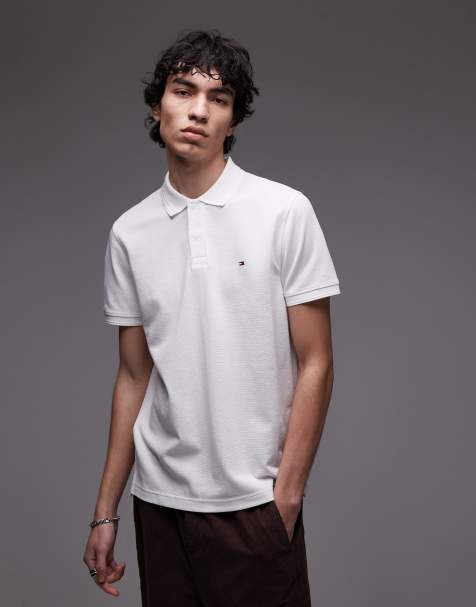 Tommy Hilfiger - Hvid poloskjorte med tekstur i regular fit - view 1