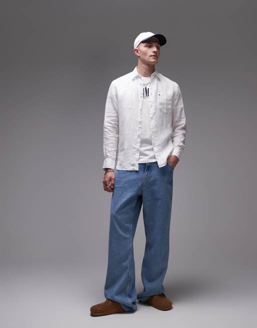 Tommy Hilfiger - Hvid skjorte med lange ærmer i hør, 3 af 4