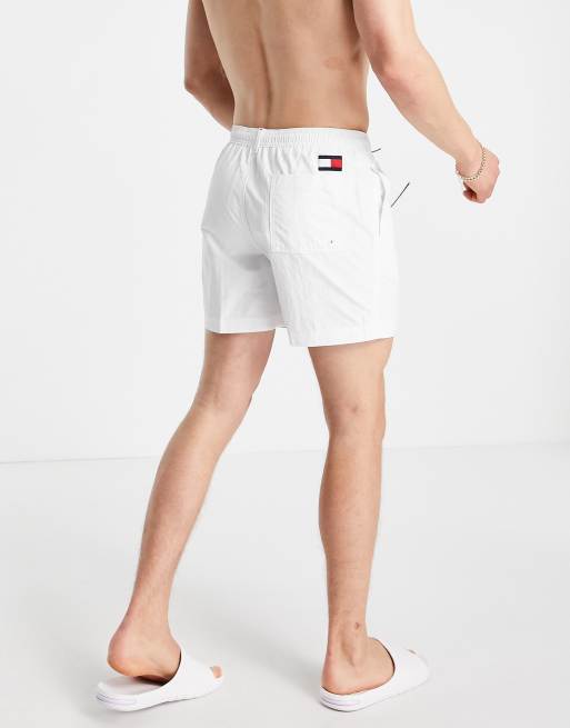 Tommy Hilfiger - Hvide badeshorts med lille flaglogo, 2 af 4