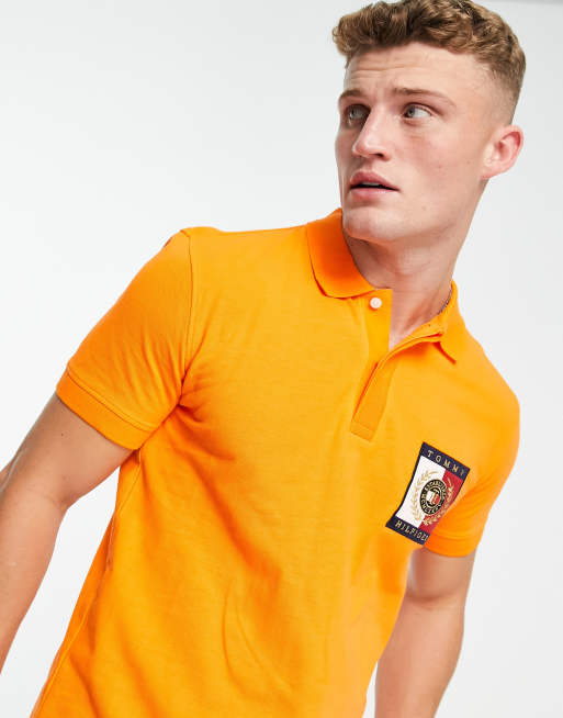 Tommy hilfiger deals orange polo shirt