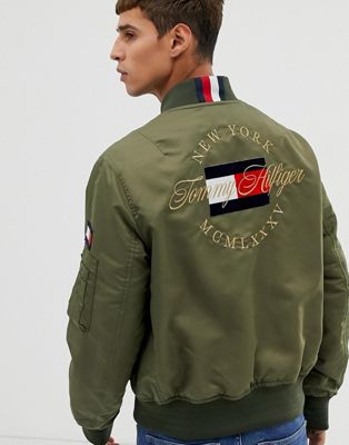 tommy hilfiger bomber jacket green