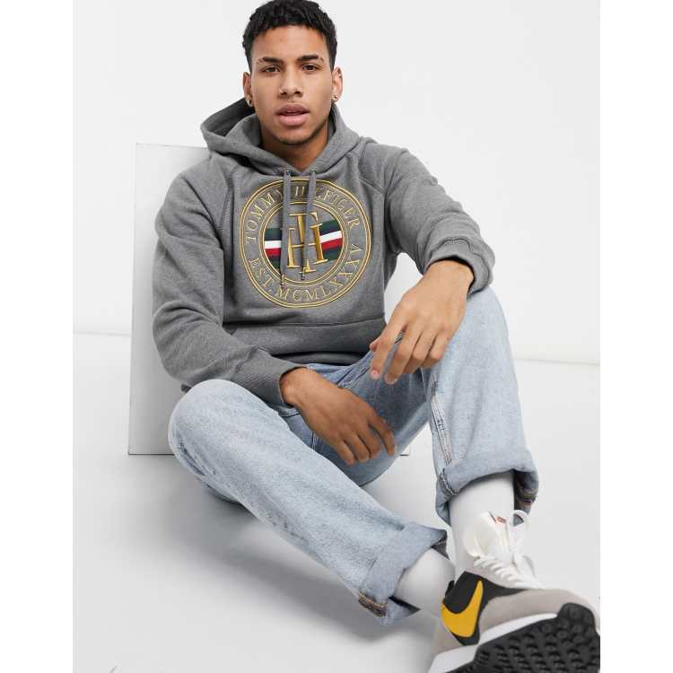 Dark grey best sale tommy hilfiger hoodie