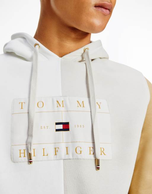 Tommy Hilfiger icon color block hoodie in cream