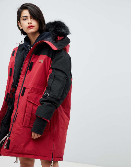 Tommy Hilfiger icon color block parka