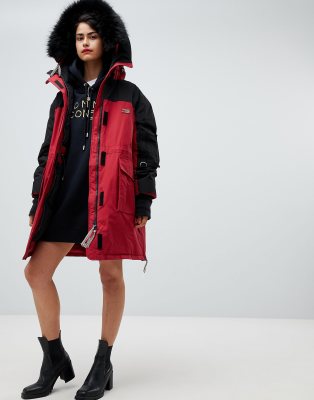 Tommy Hilfiger icon color block parka 