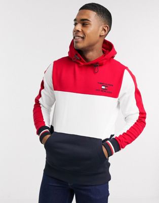 tommy hilfiger red white and blue hoodie