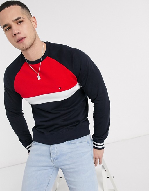Tommy Hilfiger icon colourblock sweatshirt in navy