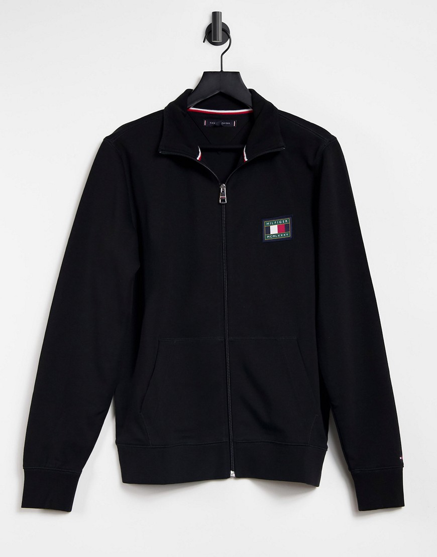 Tommy Hilfiger icon essentials zip through sweatshirt in black