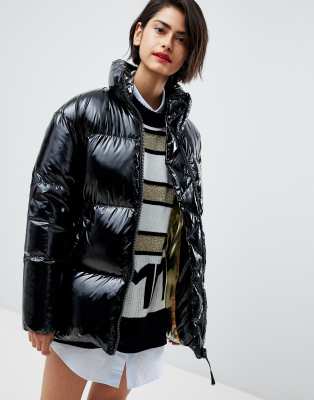 tommy jeans high shine puffer jacket