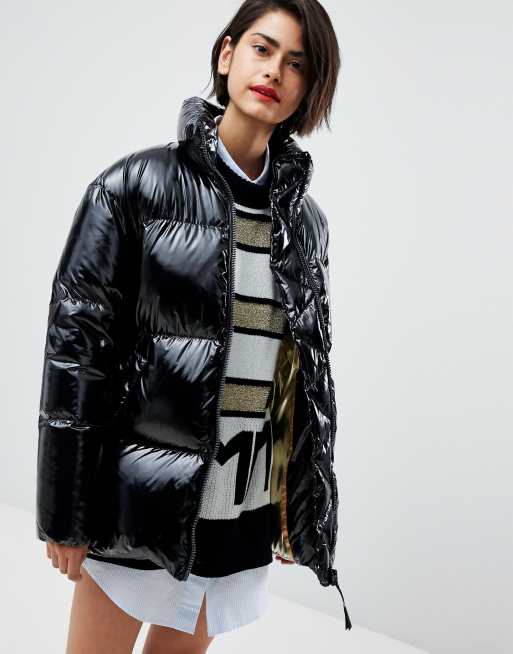 Tommy hilfiger high shine deals puffer jacket