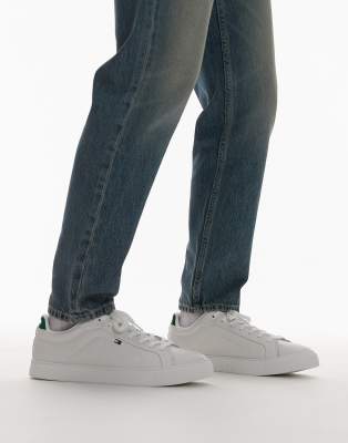 Tommy Hilfiger Icon Leather Court Sneakers In White