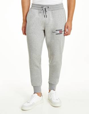 Tommy hilfiger authentic cuffed lounge joggers side logo taping in grey online marl