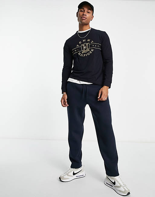 Tommy Hilfiger icon long sleeve t-shirt in navy | ASOS
