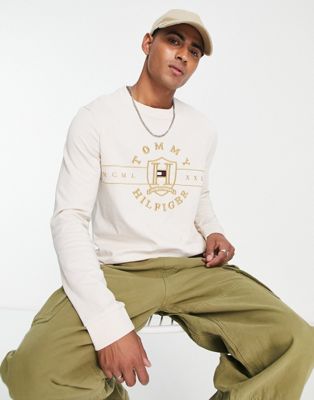 Tommy Hilfiger icon logo long sleeve t-shirt in white