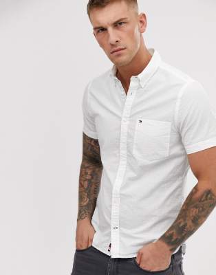 tommy hilfiger button down short sleeve