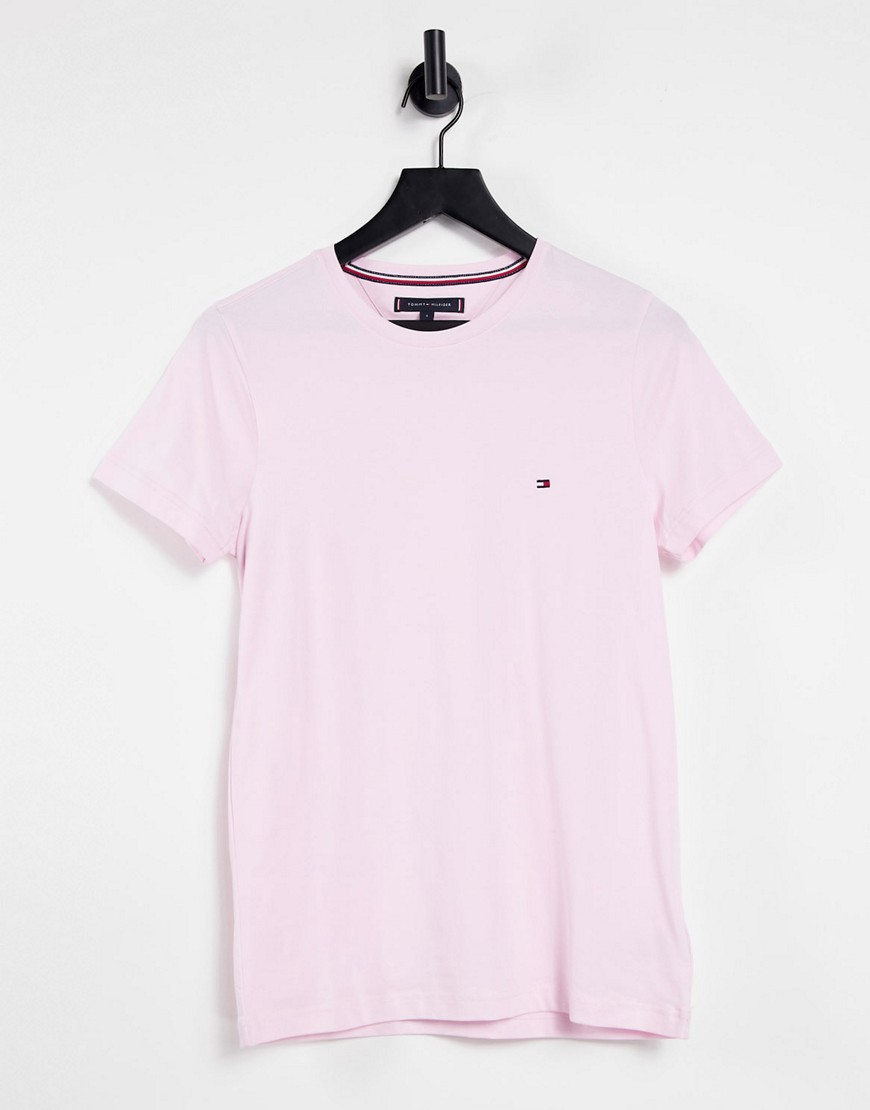 Tommy Hilfiger icon logo stretch slim fit T-shirt in light pink