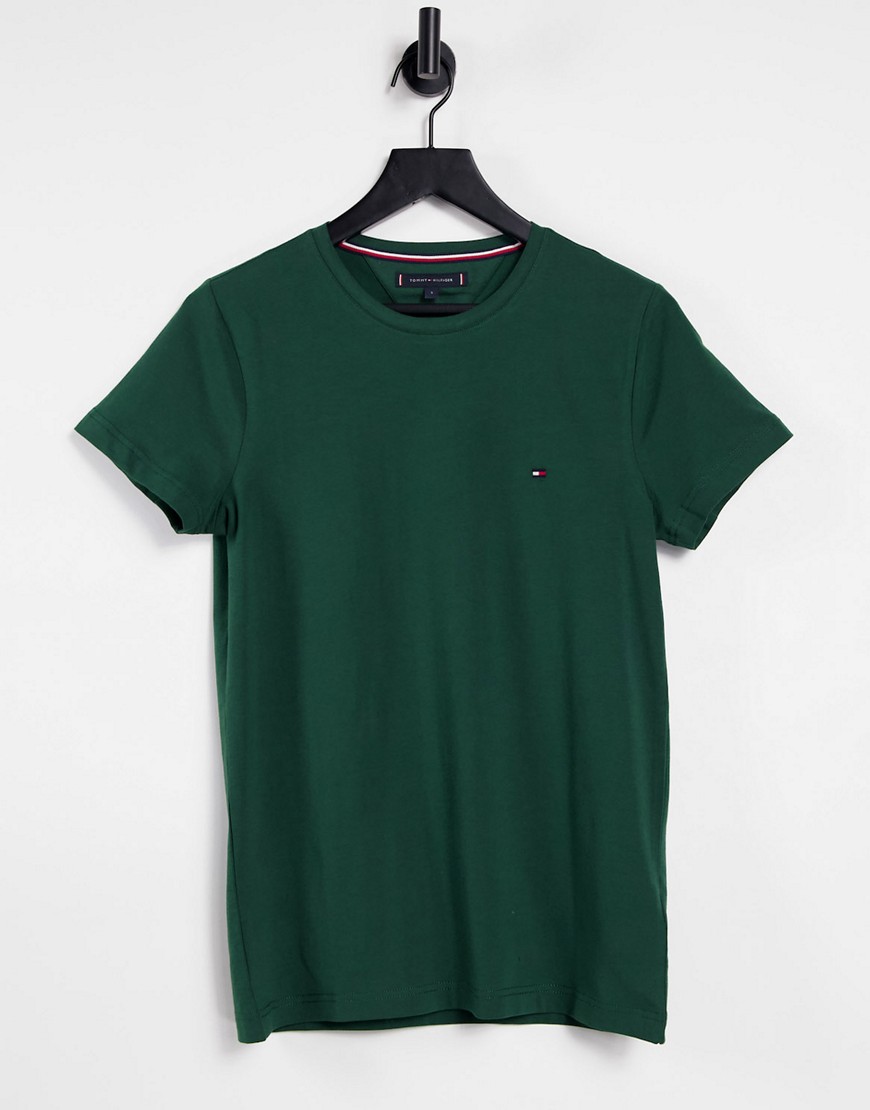 Tommy Hilfiger icon logo stretch slim fit T-shirt in pine grove green