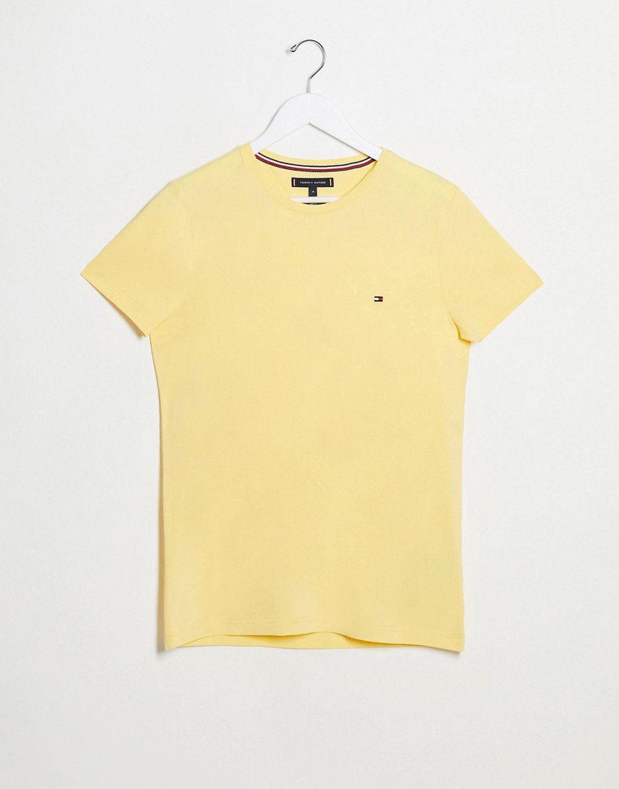 Tommy Hilfiger icon logo stretch slim fit t-shirt in yellow