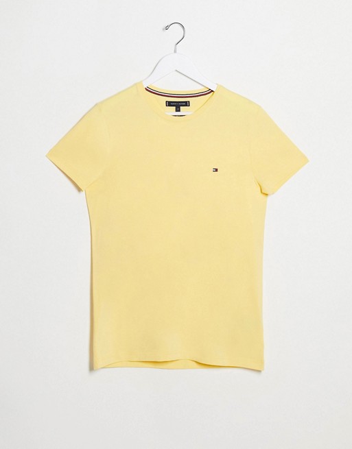 Tommy Hilfiger icon logo stretch slim fit t-shirt in yellow