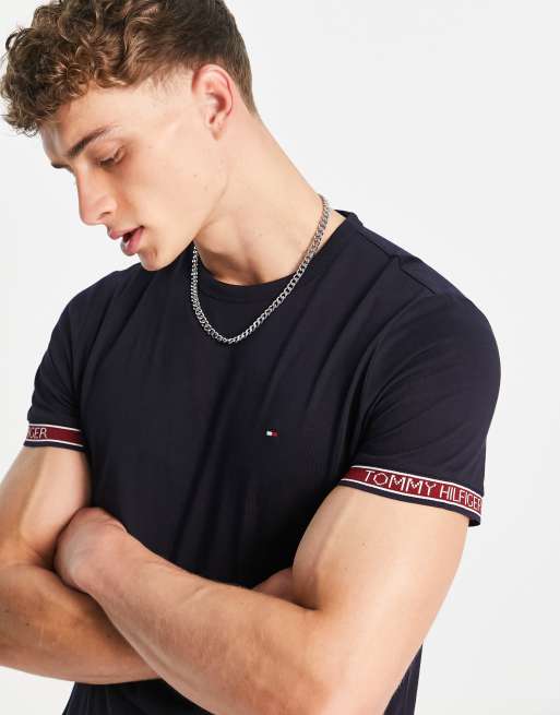 Tommy hilfiger black short best sale sleeve shirt