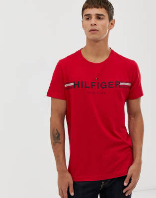 red tommy hilfiger shirt