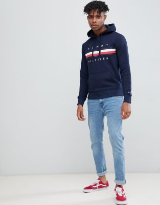 tommy hilfiger signature stripe hoodie