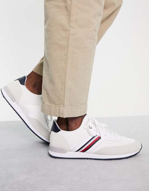 Tommy Hilfiger iconic leather runner sneakers in white WHITE ASOS