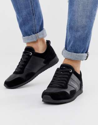 tommy hilfiger iconic leather trainers black